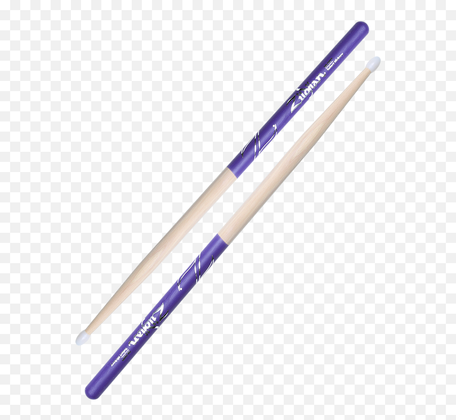 Zildjian 5b Nylon Tip Purple Dip Drumsticks - Drum Stick Png,Drumstick Transparent