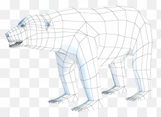 Low Poly Polar Bear - png