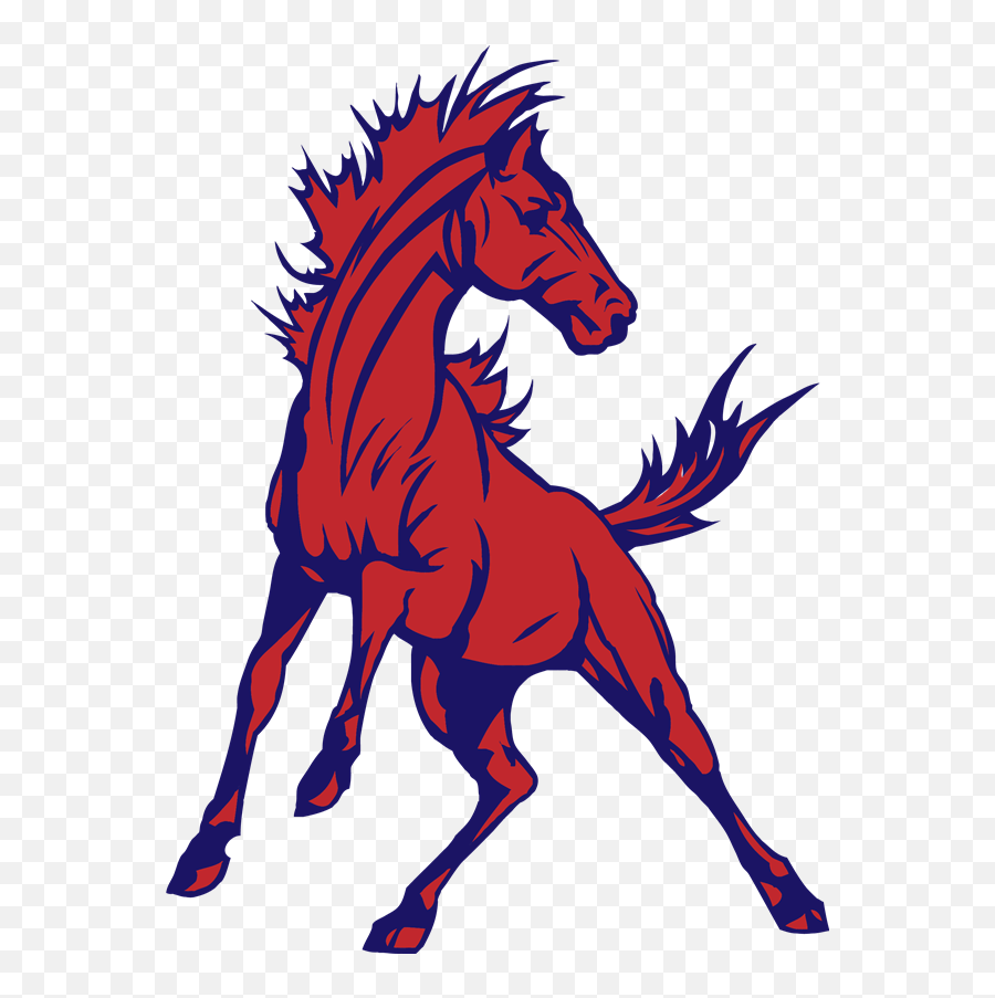 Red And Blue Mustang Horse Png - Triton Regional High School Mustangs Logo Png,Mustang Horse Png