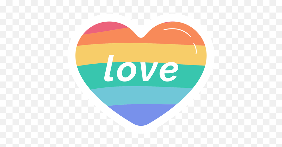 Love Rainbow Heart Sticker - Vertical Png,Rainbow Heart Png