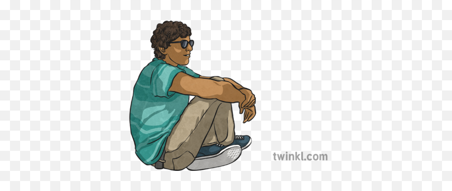 Man Sitting Down Illustration - Twinkl Sitting Png,Man Sitting Png