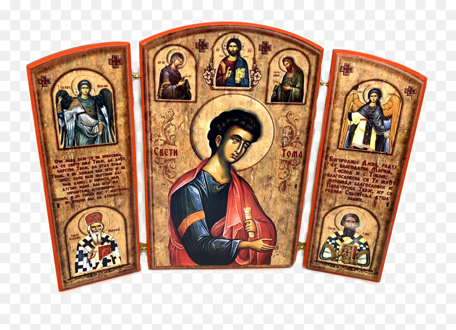 Triptych St Thomas The Apostle Sveti Apostol Toma Small Icons Theodule Press - Christian Cross Png,St John The Apostle Icon