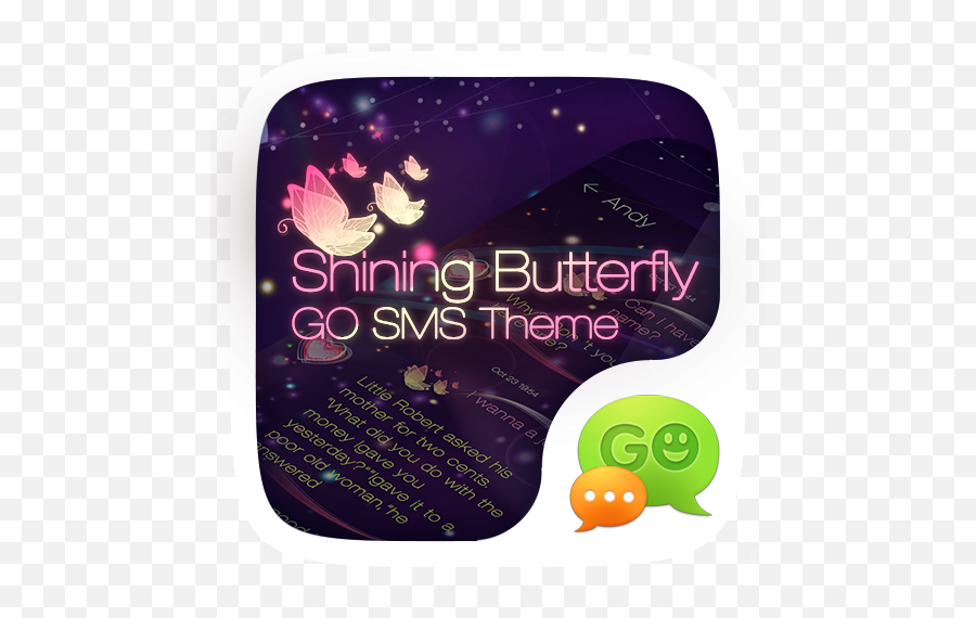 Go Sms Shining Butterfly Theme 10 Download Android Apk - Go Sms Png,Butterfly Icon Text