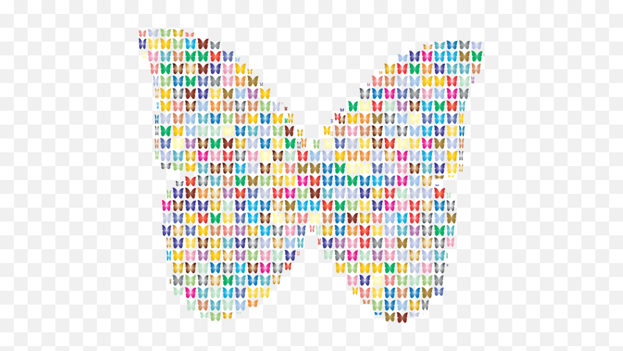 Butterfly Made Of Butterflies Public Domain Vectors - Butterfly Made Of Butterflies Png,Colorful Butterfly Icon