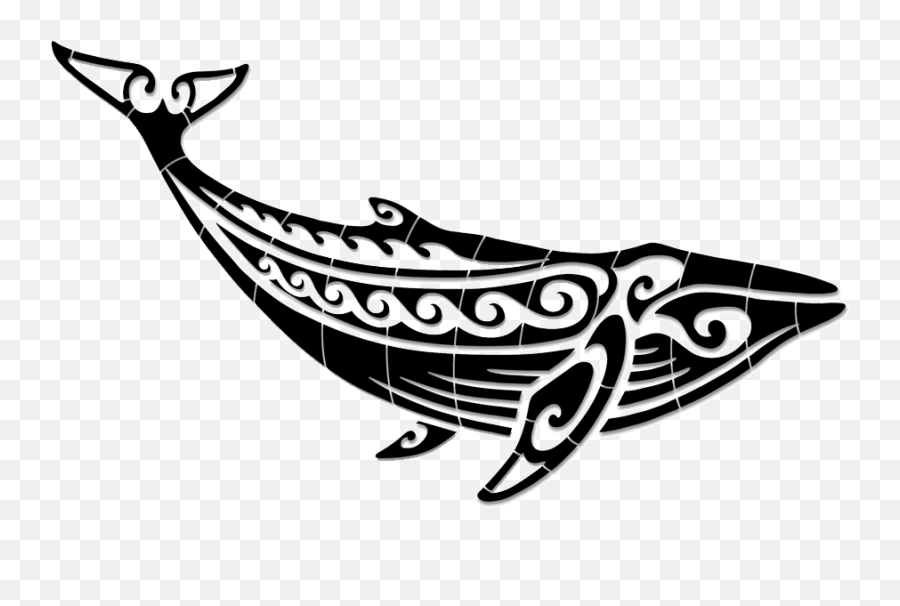 Contemporary Tribal Humpback Whale Black Mosaic U2014 Custom - Tribal Whale Tattoo Png,Humpback Whale Png