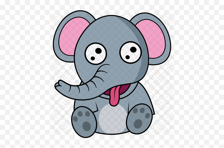 Funny Baby Elephant Icon - Elephant Tongue Clipart Png,Baby Elephant Png