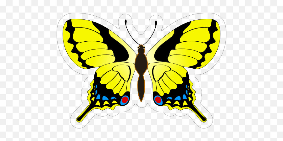Bright Yellow Butterfly Sticker - Papillon Insecte Png,Yellow Butterfly Png