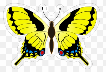 Bright Yellow Butterfly Sticker - Papillon Insecte Png,Yellow Butterfly Png