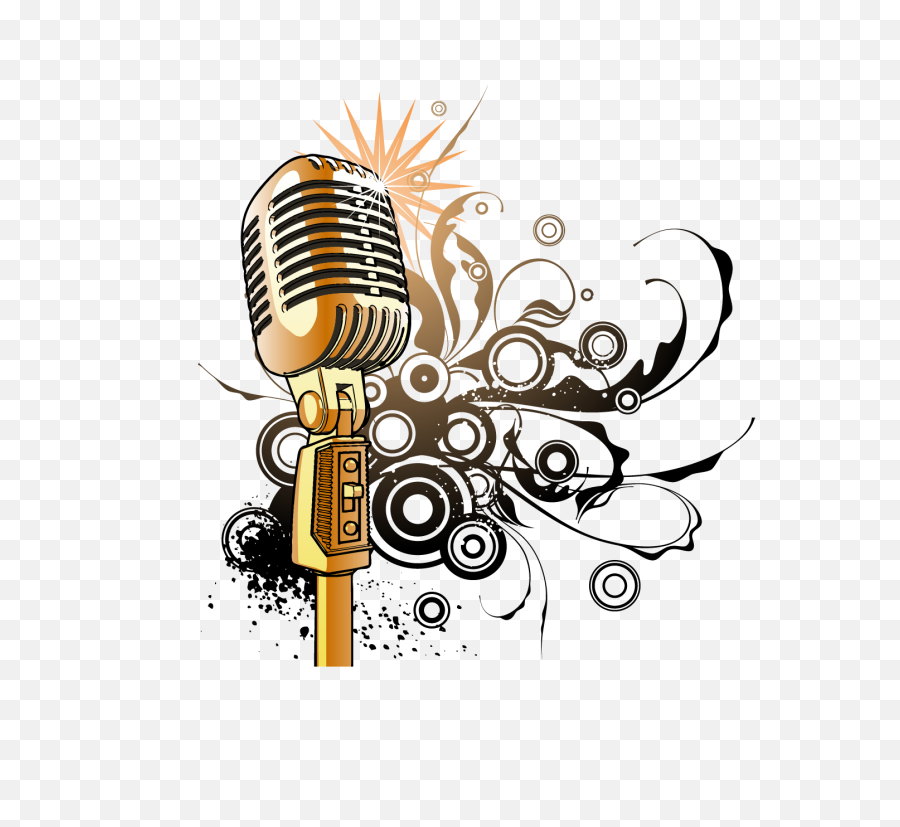 Download Gold Music Png Images - Microphone Music Logo Png,Music Png