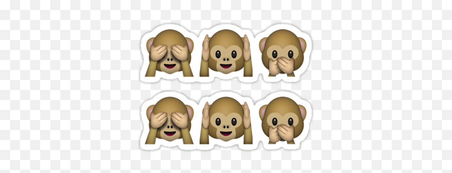 Speak No Evil Emoji Transparent Png - See No Evil Hear No Evil Speak No Evil Emoji Png,Monkey Emoji Png