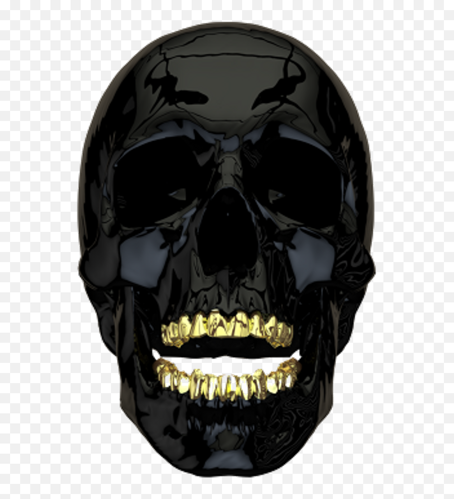 Download London Grillz Png - Skull With Gold Skull Grillz Png,Grillz Png