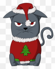 Angry Xmas Cat U2013 Jonathan Dain - Cartoon Png,Angry Cat Png