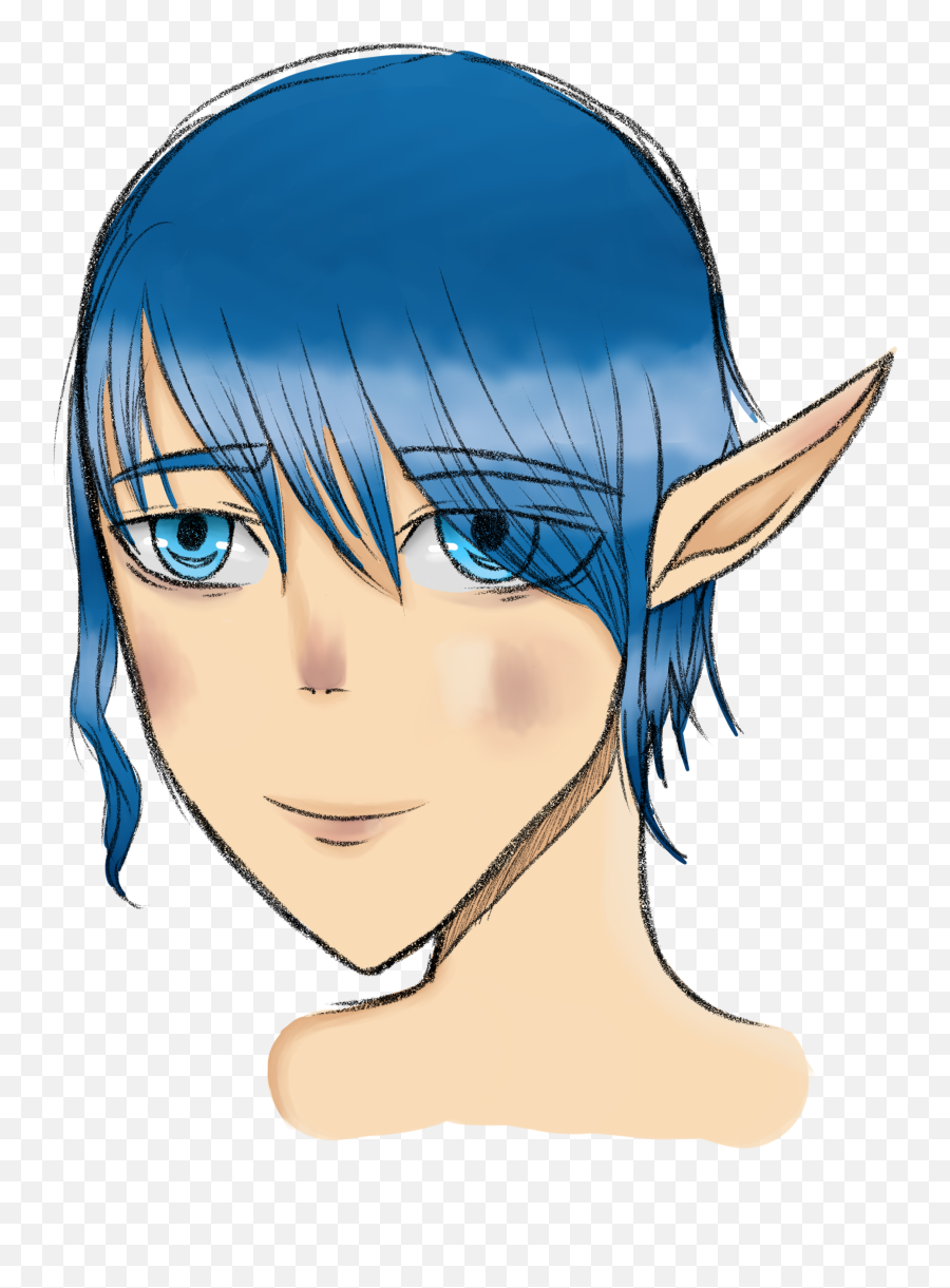 Dude Blue Hair Eyes By Drayweeb101 - Cartoon Png,Blue Eyes Png