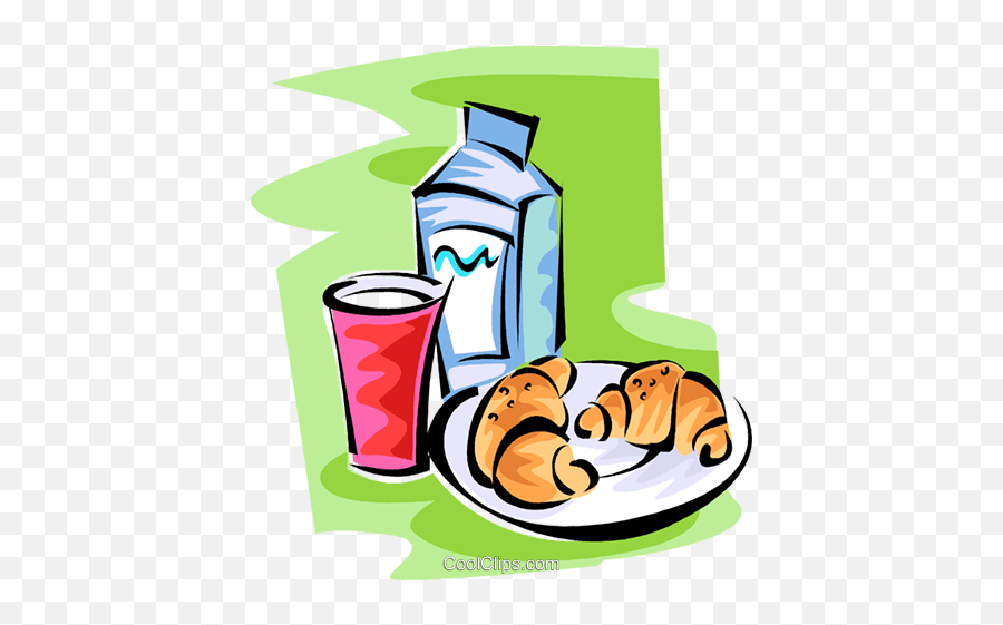 Milk Glass And Two Croissants - Vector Plato Y Vaso Png,Milk Glass Png