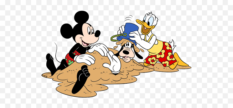 Mickey Mouse Beach Clipart - Donald Duck At The Beach Png,Goofy Transparent