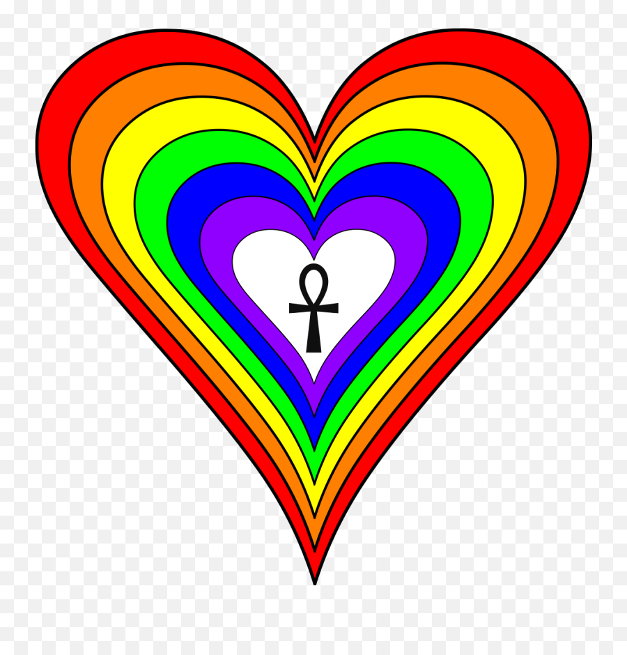 Ankh Rainbow Heart - Heart Rainbow Png,Rainbow Heart Png