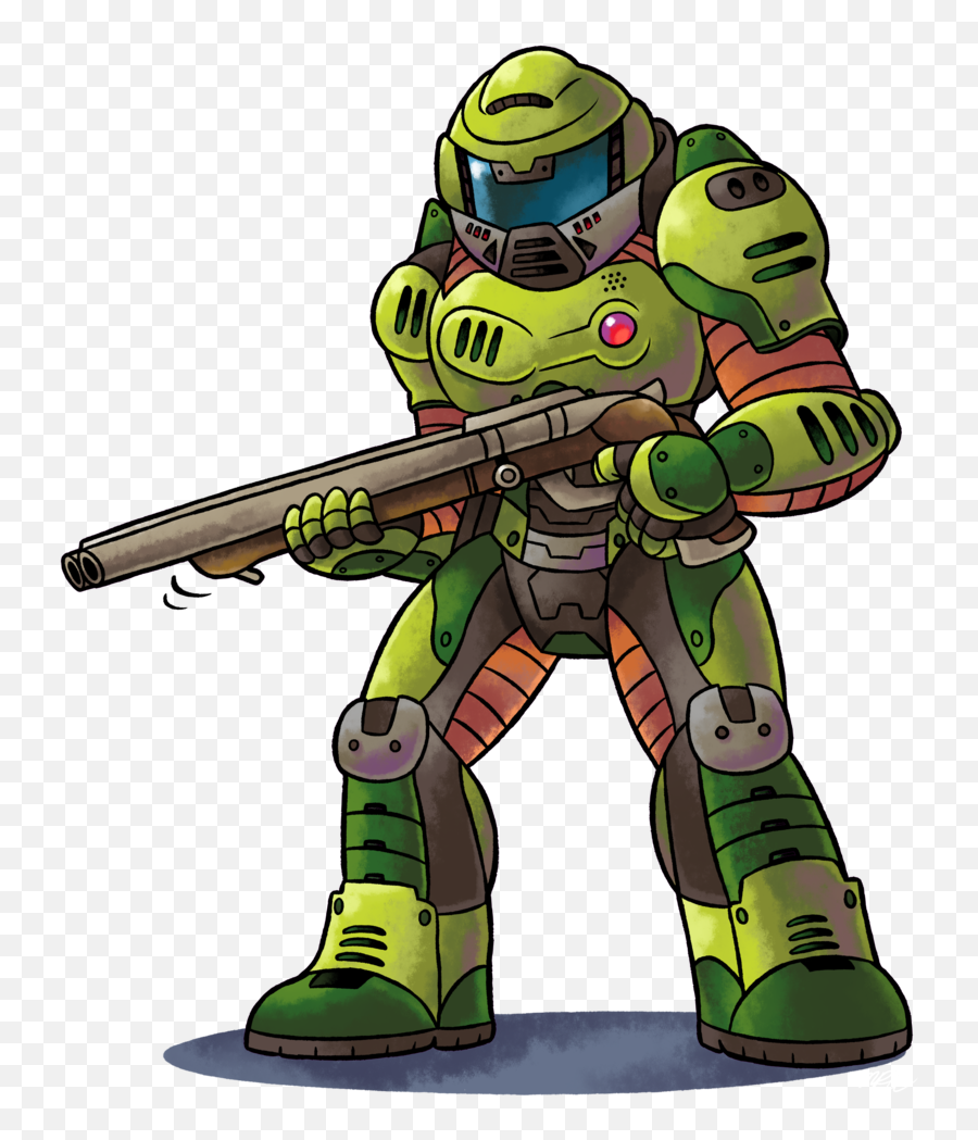 Mm U0027u0027m Lu0027u0027 Rpg Style - Chibi Doomguy Full Size Png Doom Eternal Doomguy Png,Doomguy Png