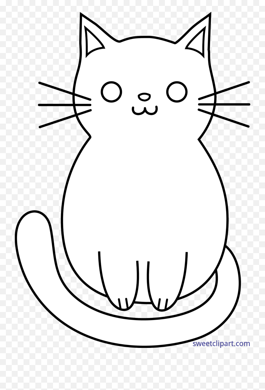 Cat Cute Lineart Clip Art Png Transparent