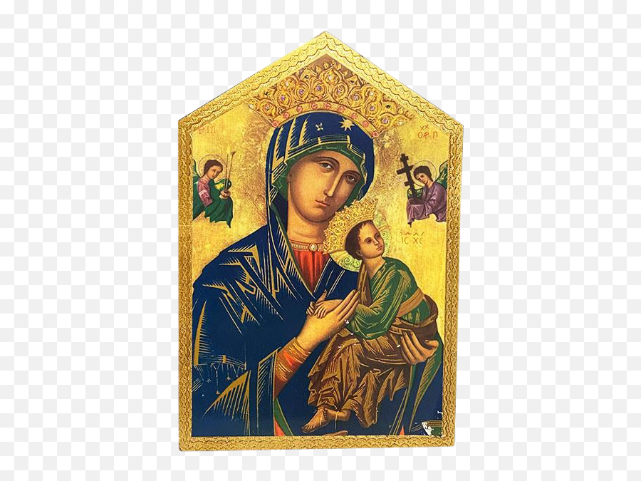 Wood Wall Hanging Of Maesta Madonna And Christ Child After Cimabue - Italy Notre Dame Du Perpétuel Secours Png,Madonna And Child Icon