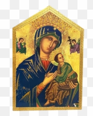 Wood Wall Hanging Of Maesta Madonna And Christ Child After Cimabue - Italy Notre Dame Du Perpétuel Secours png