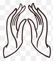 Praying Hands Stroke Transparent Png U0026 Svg Vector - Desenho Mao Rezando Png