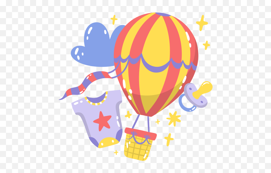 Baby Shower Stickers - Free Kid And Baby Stickers Hot Air Ballooning Png,Baby Shower Icon