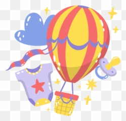 Baby Shower Stickers - Free kid and baby Hot Air Ballooning png