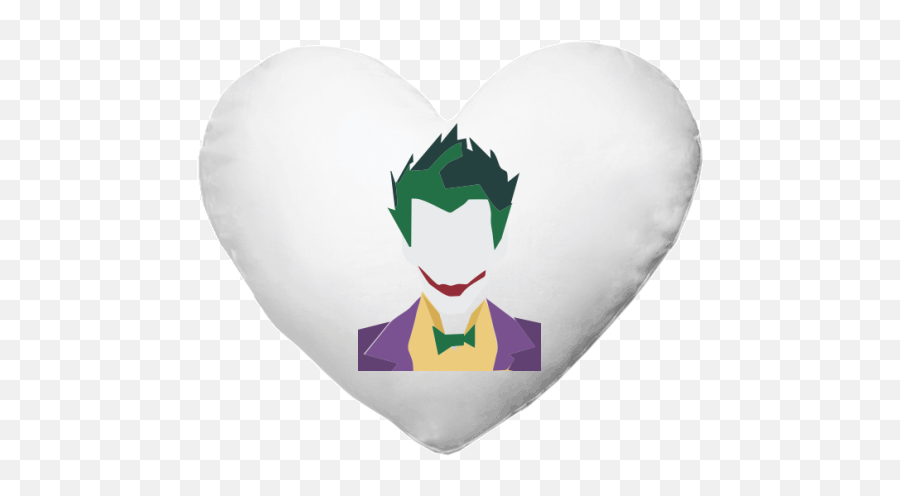 Heart Shaped Cushion With Printing Joker Face Png