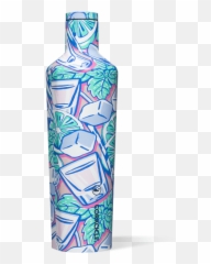 Corkcicle Canteen - Vineyard Vines Mint Julep Icons 25oz png