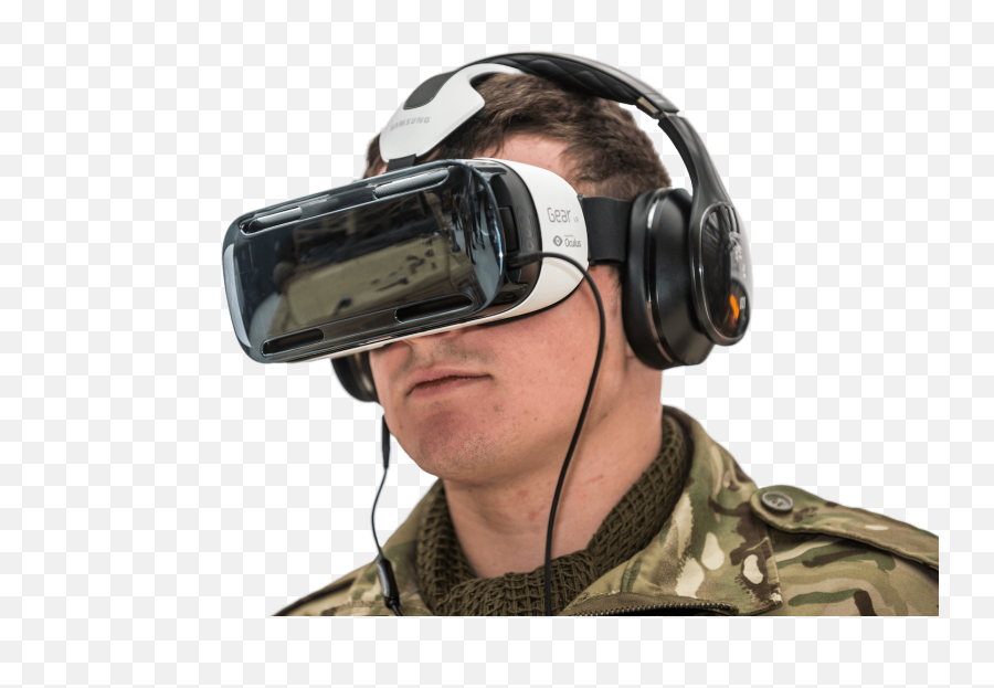 Solider Wearing A Vr Headset And - Vr Soldier Png,Vr Headset Png