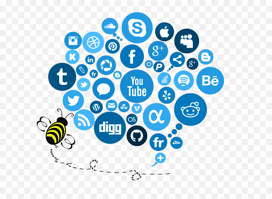 Download Cloud Of Cog Wheels Turning - Social Media Marketing Background Png,Social Media Logo Png