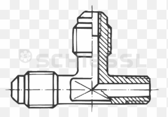 Schrader Valve T - piece screw VT 34A 716UNFx18NPT Vertical png