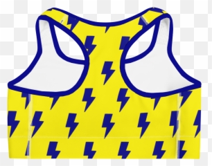 Blue U0026 Yellow Lightning Bolts Sports Bra - Sports Bra Png,Yellow Lightning Png