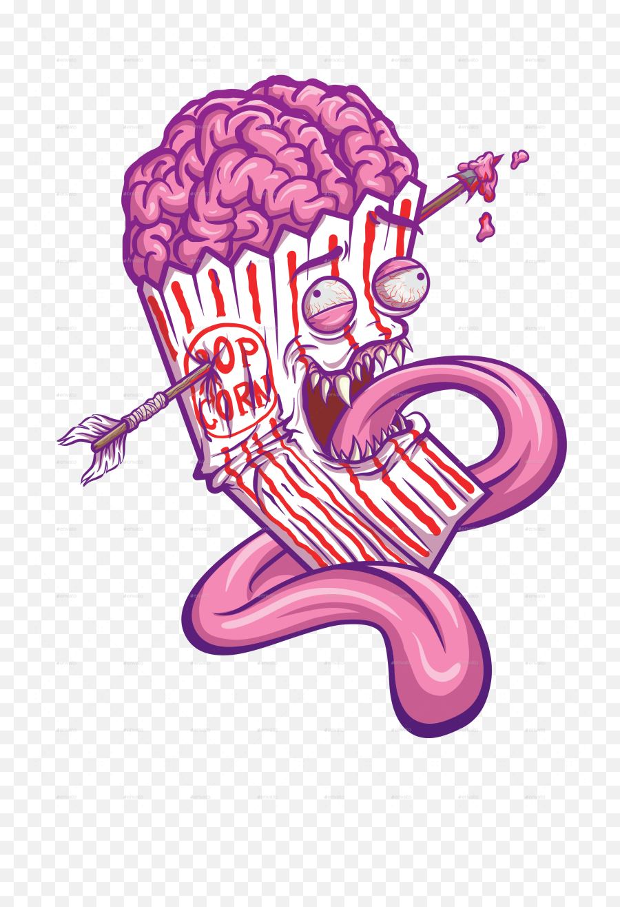 Popcorn Monster Vector - Monster Vector Png,Brain Vector Png