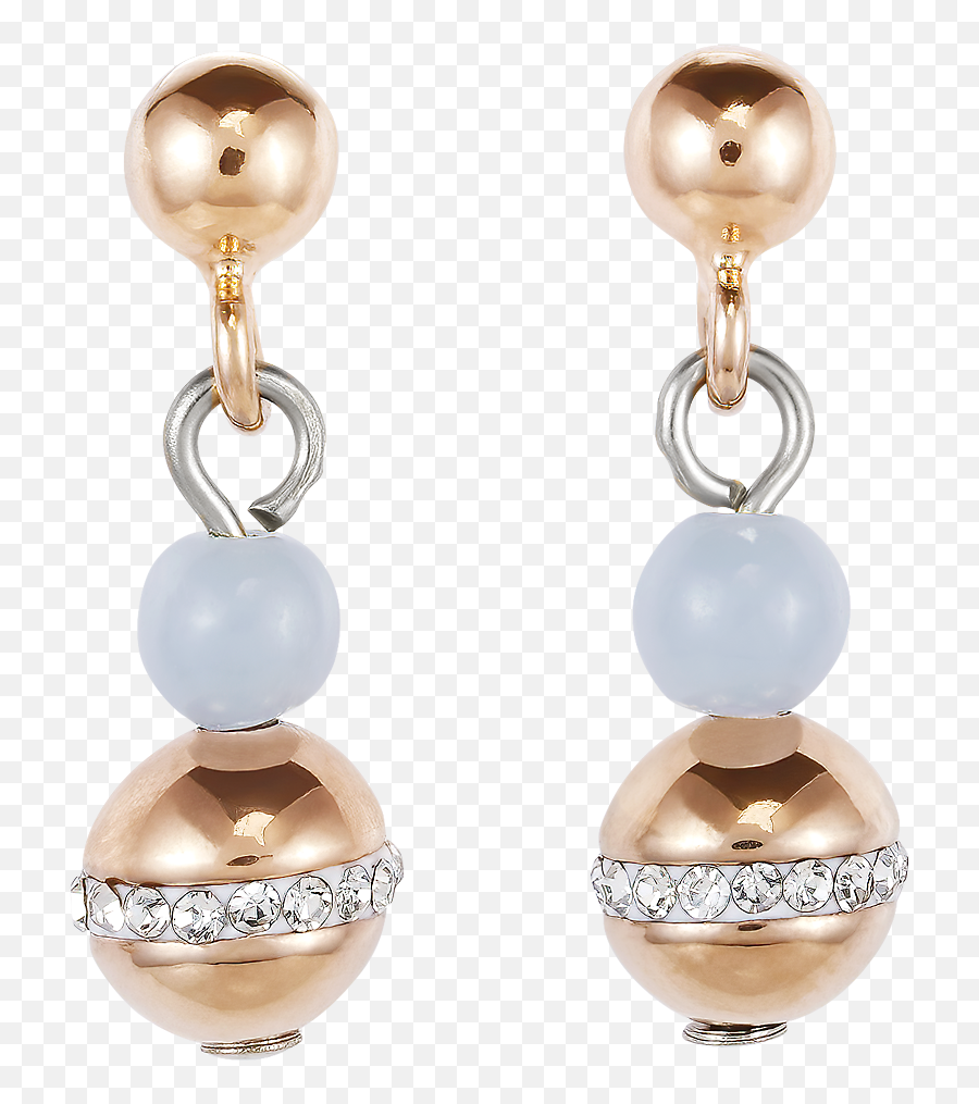 Earrings Ball Angelite U0026 Stainless Steel Rose Gold Light - Earrings Png,Gold Light Png