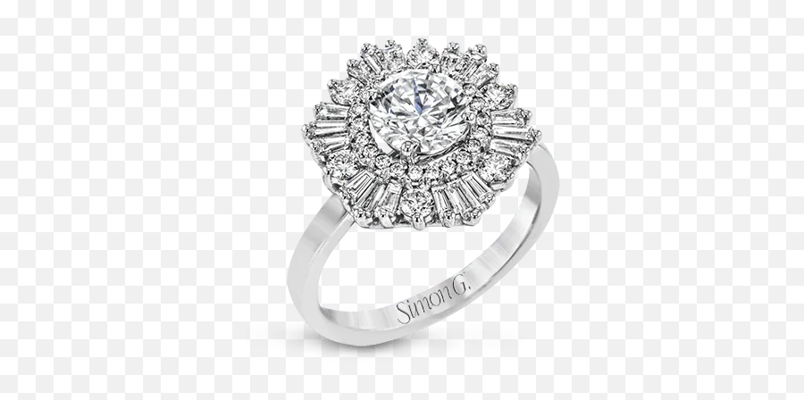 18k Gold White Mr4089 Engagement Ring - Simon G Engagement Rings Png,Halo Ring Png