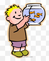 Fish Bowl Royalty Free Vector Clip Art - Boy With png