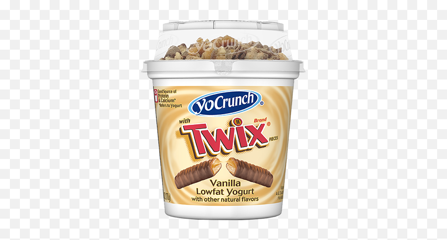 Vanilla Lowfat Yogurt With Twix Pieces - Yocrunch Twix Png,Twix Png