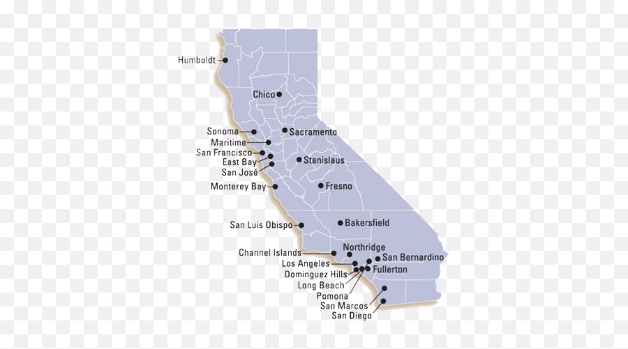 California State University Csub Global Outreach - Cal State East Bay Location Png,California Map Png