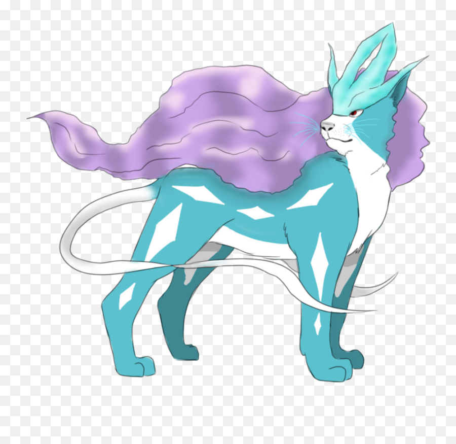 Slim Quadruped Blue Mammalian - Mythical Creature Png,Suicune Png
