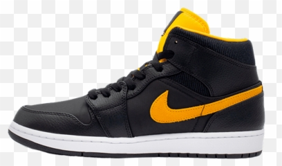 Jordan 1 Mid Se Black Gold Where To Buy Ci9352 - 001 The Jordan 1 Se Mid Top Black And Yellow Png,Winged Shoe Icon