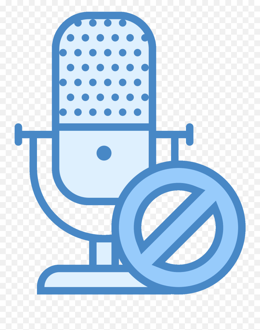 Download Block Microphone Icon - Microphone With A Line Mute Mic Clipart Png,Radio Microphone Icon