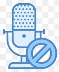 Download Block Microphone Icon - With A Line Mute Clipart Png