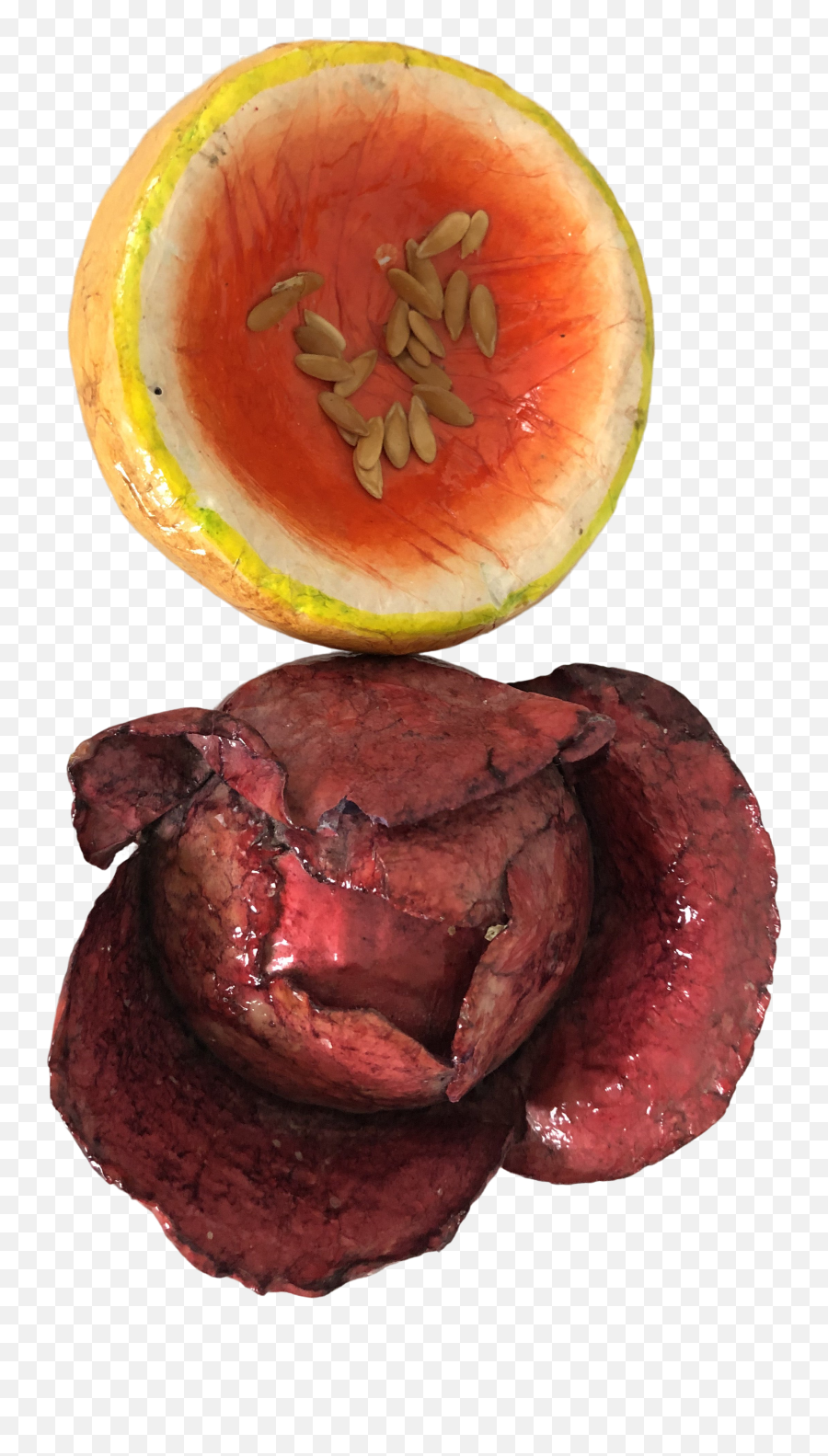Vintage Paper Mache Fruit Cantaloupe U0026 Red Cabbage Art - A Pair Watermelon Png,Cantaloupe Png