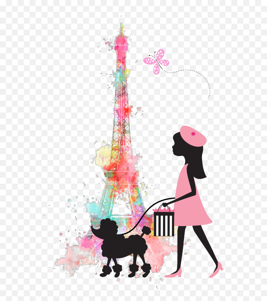 Ftestickers Clipart Paris Eiffeltower Girl Colorsplash - Paris Png,Paris Png