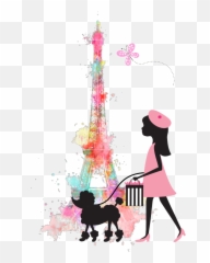 Ftestickers Clipart Paris Eiffeltower Girl Colorsplash - Paris Png,Paris Png