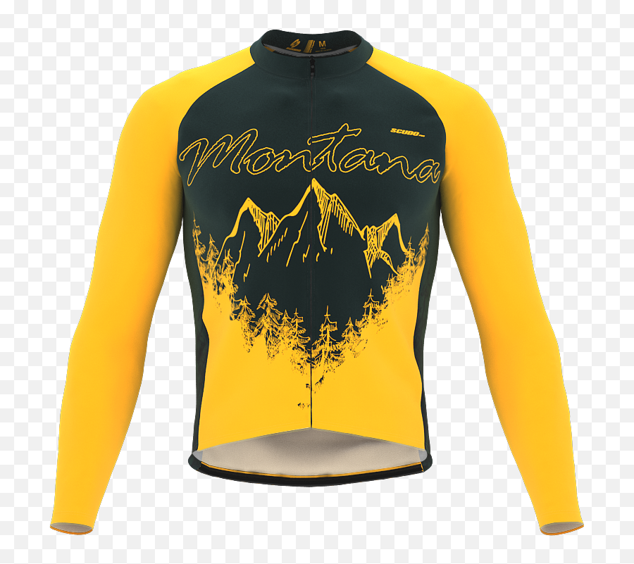 Scudopro Pro Thermal Long Sleeve Cycling Jersey Montana Usa State Icon Landmark Identity Men And Women - Long Sleeve Png,Men Women Icon