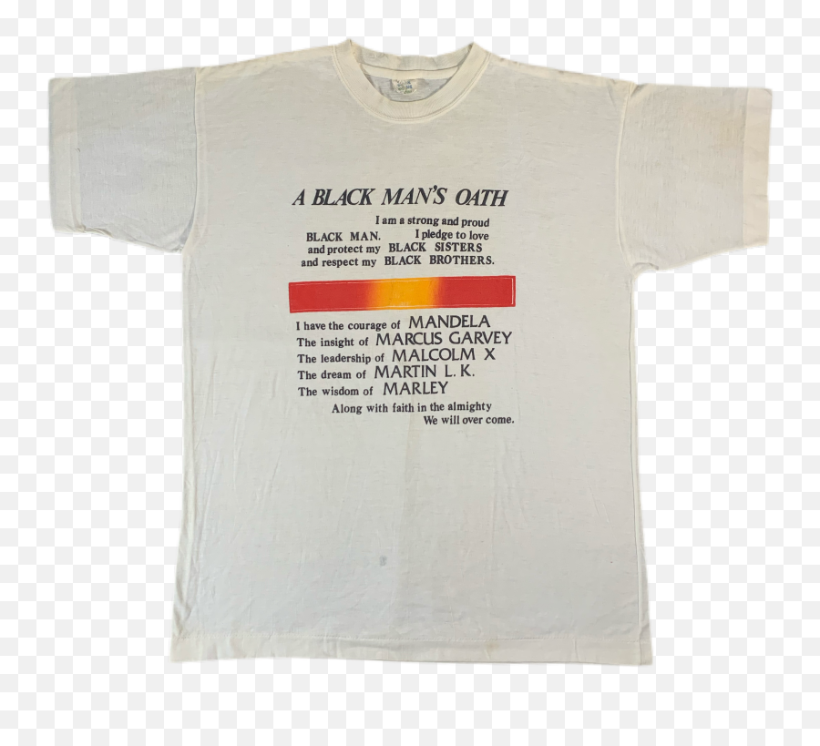 Vintage Mlk Malcolm X Bob Marley Mandela Garvey Oath T - Shirt Short Sleeve Png,90s Icon Bob