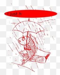 Fish In The Rain Png Svg Clip Art For Web - Download With Umbrella