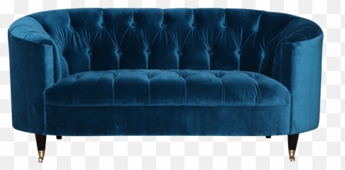 Loveseat Blue Couch - Sofa Png